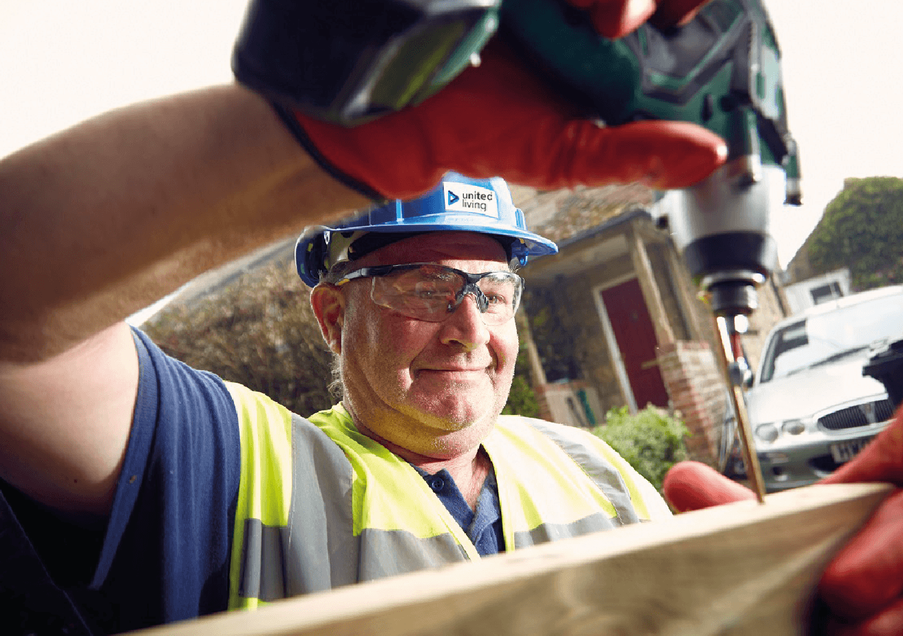 employee performing maintenance work