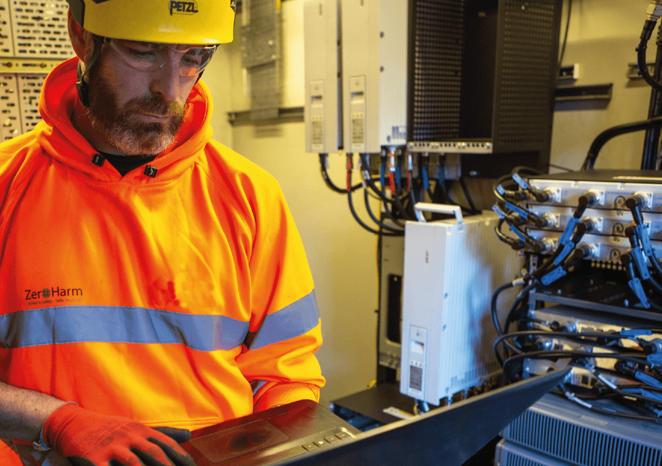 engineer working on laptop