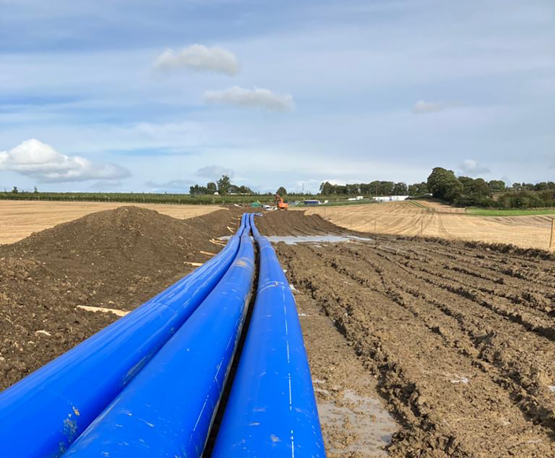 water pipes on construction site